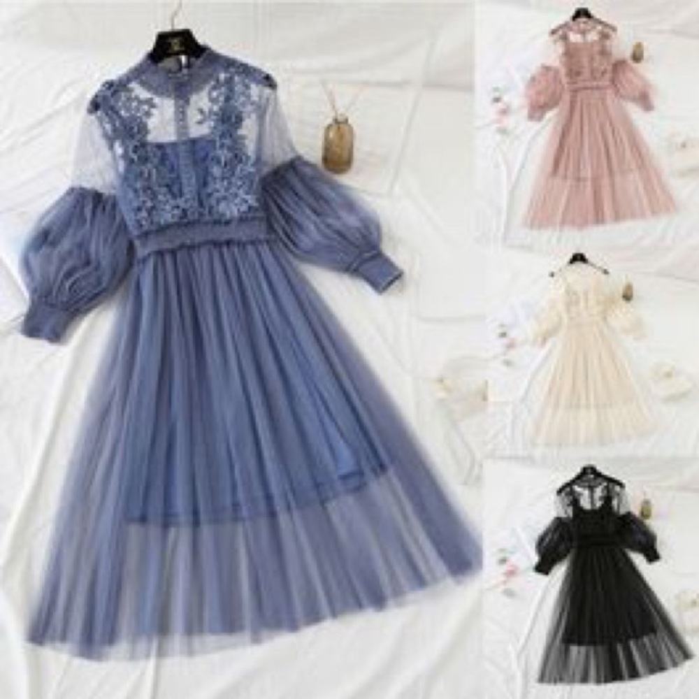 Beautiful Vintage Tool & Lace Dress